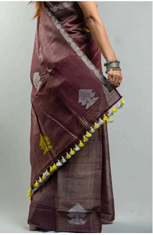Wrap And Weft-Dusty Purple Mekhela Chador
