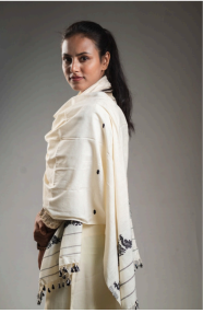 Wrap And Weft-Off White Stole
