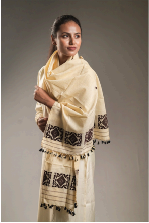 Wrap And Weft-Pale Yellow Stole