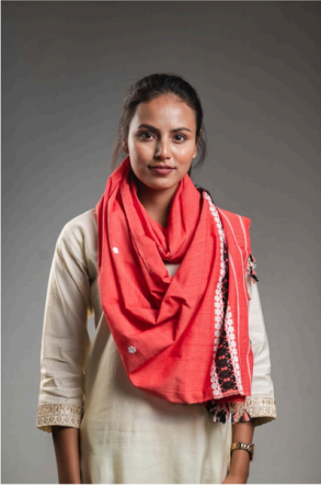 Wrap And Weft-Red Stole