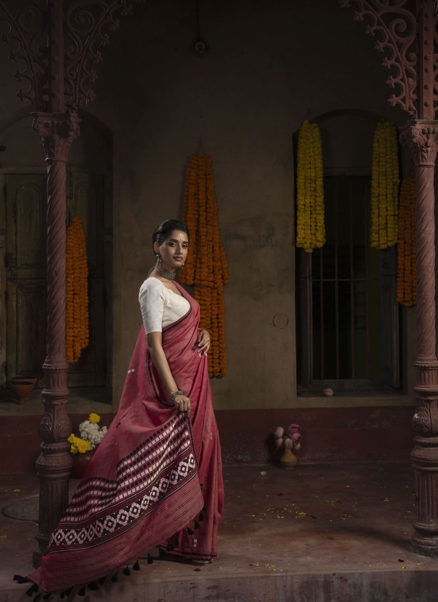 Cotton by Tussar Silk Saree thumbnail 3