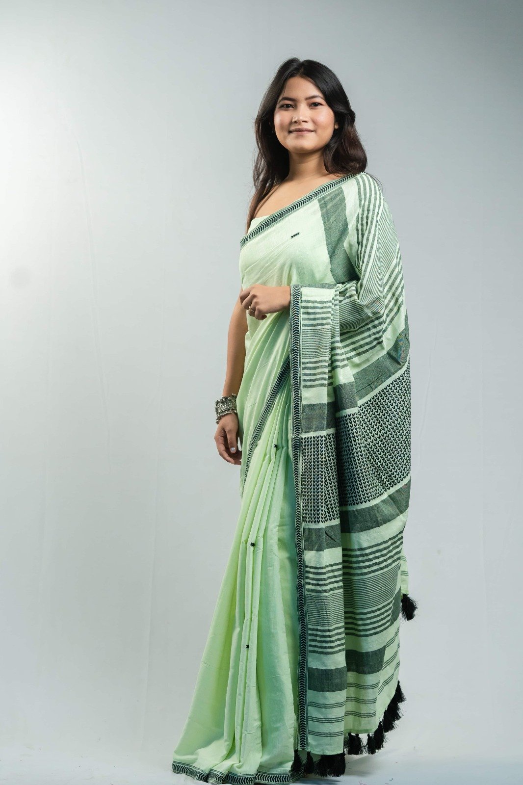 Cotton by Eri Silk in Mint Pastel Green