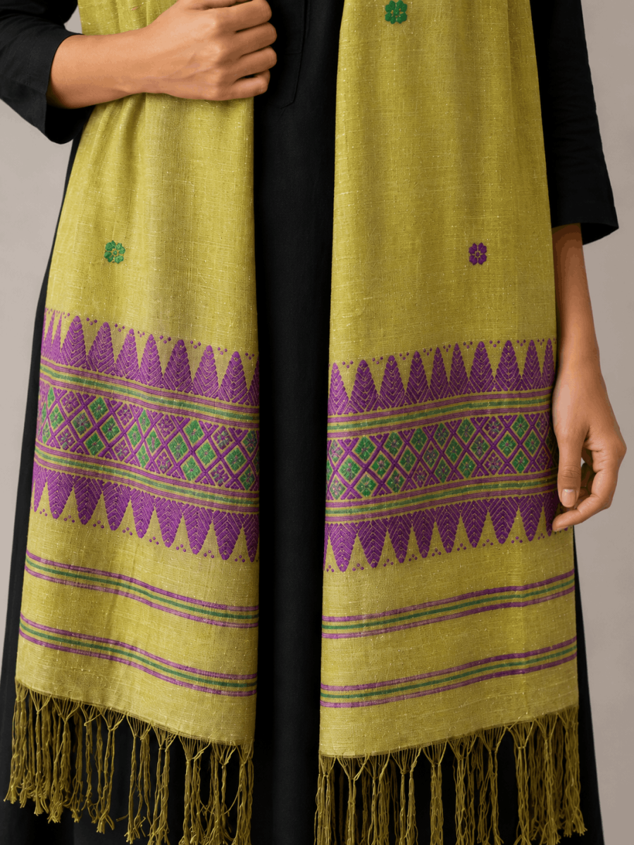 Cotton By Eri Stoles Olive Green thumbnail 2