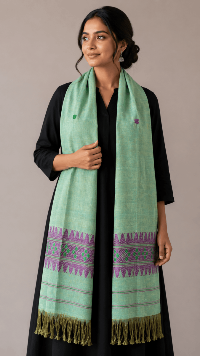 Cotton by Eri Stole Mint Green thumbnail 3