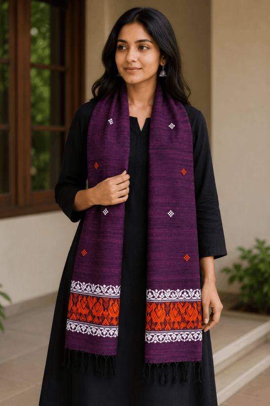 Cotton by Eri Stole Deep Plum